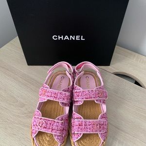 CHANEL Dad Sandals Tweed